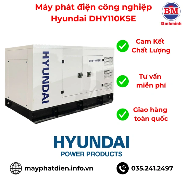Máy Phát điện Công Nghiệp Hyundai Dhy110kse