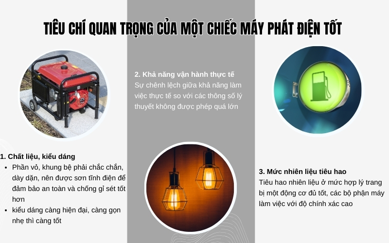 Tieu Chi Quan Trong Cua Mot Chiec May Phat Dien Tot