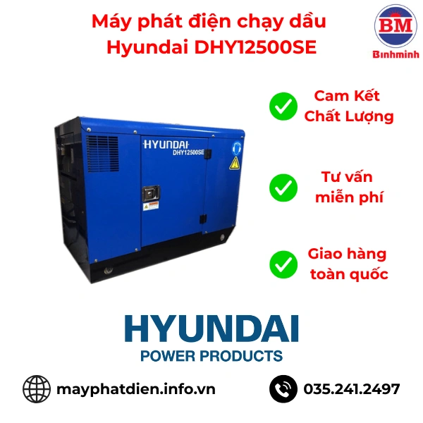 Máy Phát điện Chạy Dầu Hyundai Dhy12500se