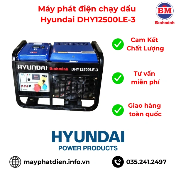 Máy Phát Điện Hyundai Dhy12500le 3 Diesel 12.5kva