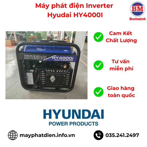 May Phat Dien Inverter Hyundai Hy4000i 4kva Pure Sine Wave
