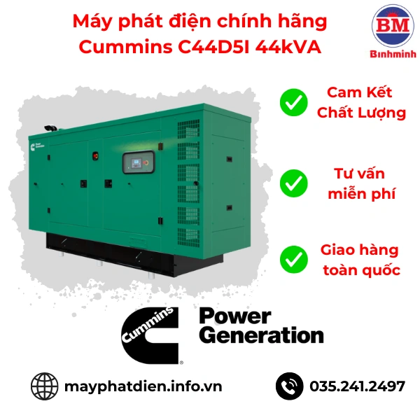 Máy Phát điện Chính Hãng Cummins C44d5i 44kva