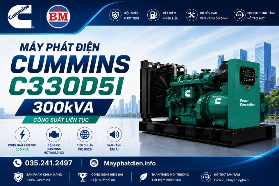Máy Phát Điện Cummins C330d5i 330kva Giá Tốt 2026