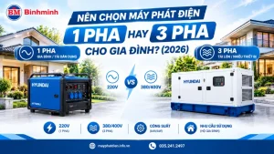 Nên Chọn Máy Phát Điện 1 Pha Hay 3 Pha Cho Gia Đình (2026)